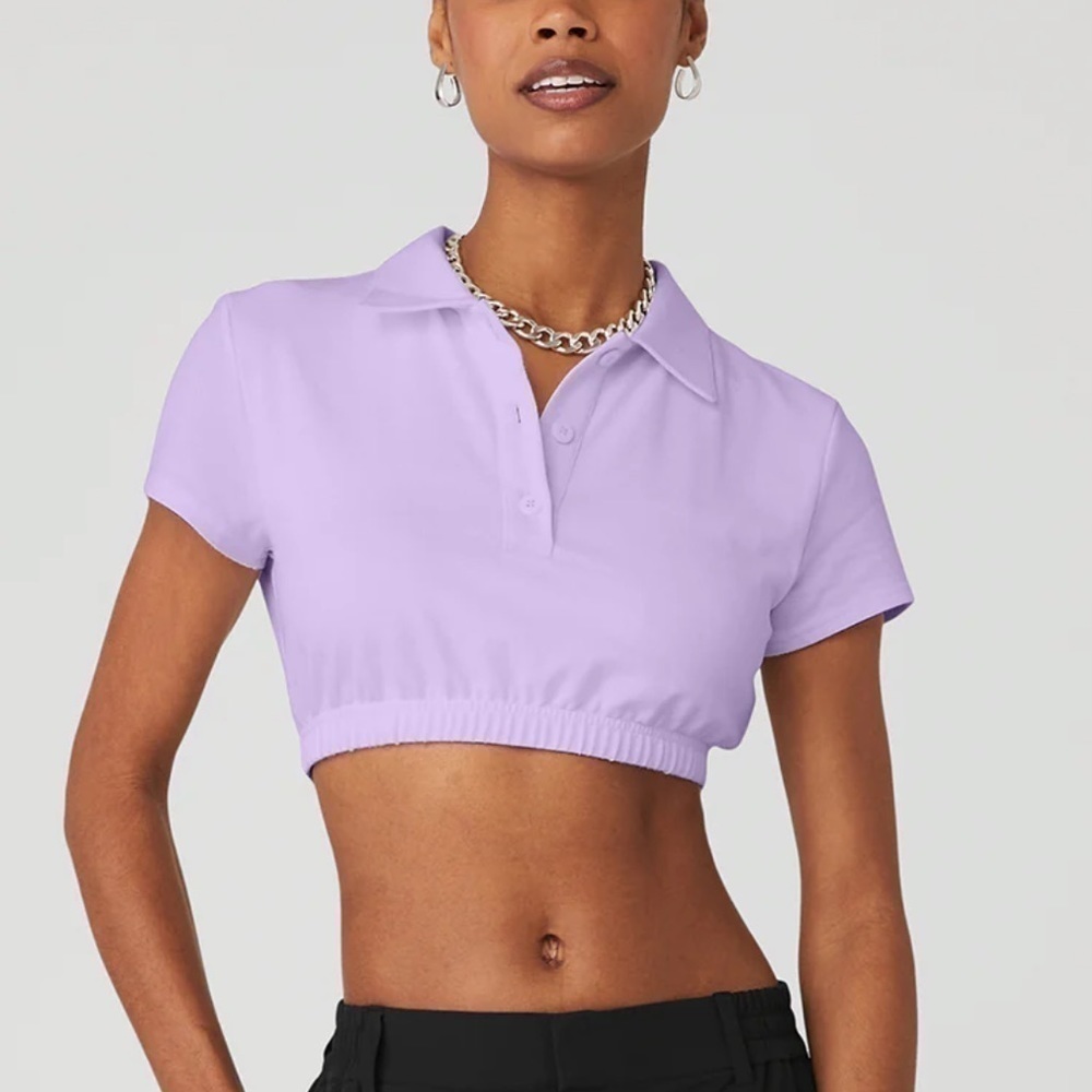 ALO Cropped Prestige Polo - Violet Skies - Picture 3 of 7